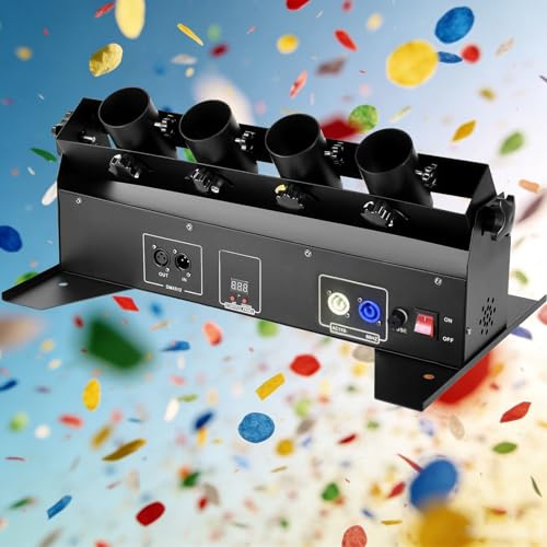 Dispensador de confeti para celebraciones de festivales, lanzador de confeti profesional, control remoto inalámbrico, adecuado para discotecas y celebraciones de festivales.