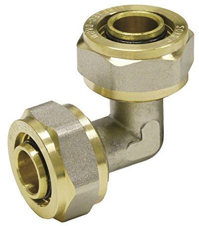 Pipetec Schraubfitting Winkel 16x2 mm 90° für Mehrschicht-Verbundrohr, DVGW, UBA-konform, bis max.100°C