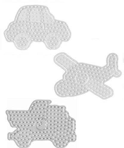 Hama MAXI Perlen - Stiftplatte 8205 Auto, 8216 Flugzeug und 8217 Brummi