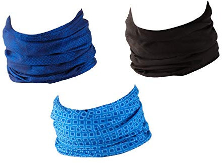 Hilltop 3 x Motorrad Multifunktionstuch, Schlauchtuch, Sport-Halstuch, Bandana / 3-er Set in aktuellen Designs, 3er Set:Blue Lovers