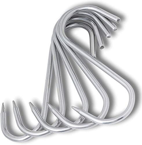 TronicXL Premium - Gancio a S in acciaio inox, 80 mm x 4 mm, per macellaio e affumicatore, Argento