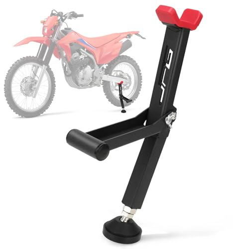 USTPO Cavalletto per moto universale, supporto posteriore per ruota moto, sollevatore pieghevole regolabile con supporto a terra e maniglia per la maggior parte delle moto - Rosso