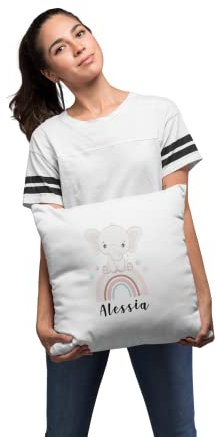Cuscino per bambini con grazioso motivo elefante e nome a scelta, idea regalo per bambini, compleanno, ragazzo, ragazza