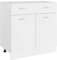 BULANED Schubunterschrank, Küchenunterschrank, Küchenschränke, Küchenmöbel, Unterschrank, Kitchen Furniture, Weiß 80x46x81,5 cm Spanplatte