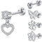 AVYRING 16G Silber Ohrstecker Ohrschmuck-Set - Hypoallergener Piercing-Schmuck für Tragus-Ohrringe, Helix-Ohrring-Sets für Frauen, CZ-Ohrstecker 6mm