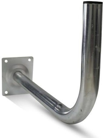 DOJA Barcelona | Fixation Antenne | Pack 1 | Mat Parabole Mural en L | Ø38mm | 50X24cm | Suport Antenne En Acier | Accessoires De Fixation | Pour Support Mural TV, Mat Parabole Satellite, Mat Antenne