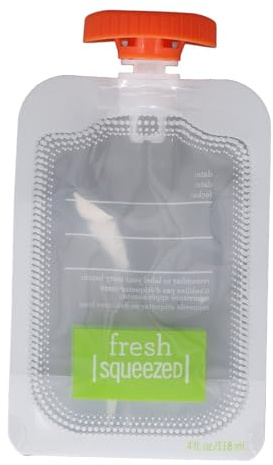 Paquet de 50 Sacs de Conservation de Nourriture pour bébé, en ABS, 8,5 X 14,5 Cm, Convient pour les Purées de Fruits, les Aliments pour bébé, Passent au Lave-vaisselle et au