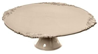 Golden Hill Alzata per dolci Alzatina torta e frutta, di plastica grande (Tortora, ø31 h10)