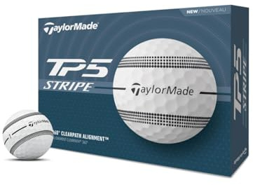 TaylorMade Golf Ball TP5 Stripe, 12 Ball Pack, White