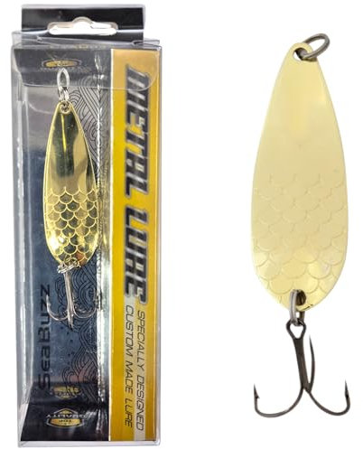 SEABUZZ Asymmetrisch Blinker 15,7g/6cm - Hecht Barsch Zander Angelköder - Köder mit Drillingshaken - Metalllöffel Harte Köder - Spinner Angeln Sport Set - Angel Spoon - Hechtköder - Barschköder (OR)