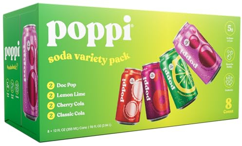 Poppi Classics Variety Soda Prebiotica 8 confezioni, 355 ml