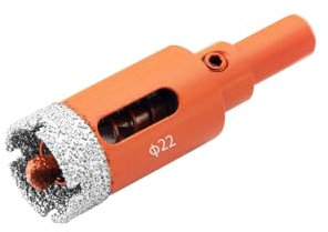 Meccion Broca de Diamante con Fresa Guía, Sierra Perforadoras de Diamante para Azulejos, Porcelana, Vidrio, Mármol, Cerámica (22mm)