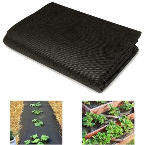 Unkrautvlies Gartenvlies (2m X 5M), Garten Unkrautfolie Wasserdurchlässig, Hohe UV Stabilisierung, Eißfestes Drainagevlies, Gegen Unkraut Vlies Garten, Wiederverwendbarer Unkrautresistenter Stoff