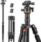 Victiv 194cm Tripode Camara, Tripode para Movil Alto de Viaje Compacto de Premium Aluminio, Trípode Cámara Reflex para Canon Nikon Sony Admite Fotografía Panorámica de 360°