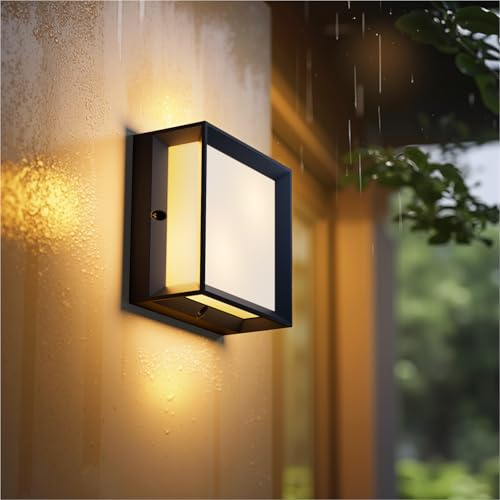 Klighten Aplique Pared Exterior Interior E27x2, IP65 Impermeable 60W Máx, PC + Aluminio, Moderno para Terraza,Sin Bombilla,Antracita