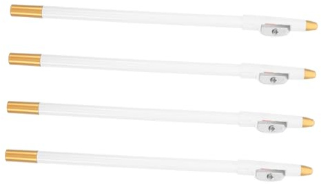 OUNONA 4stücke Teiliges Weißes Eyeliner Bartstift-set Mit Integriertem Anspitzer Präzise Konturen Für Augenbrauen Bartführung Und Haardetailing Wasserfestes Make-up-werkzeug Für Damen Und