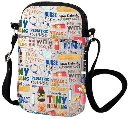 PEDS Doctor Pediatrician Crossbody Bag Pastel PEDS Gift Hospital Staff Gift Ped Nurse Appreciation (TINY HUMANS)