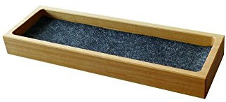 Schreibgefühl Stiftablage “Utensilo“ aus Holz | Außenmaß: 18,6 x 6,2 x 2,2 cm | Stiftschale aus Kirschholz, mit Filz gepolstert