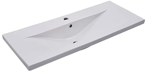 Lavabo encastré 101 x 39,5 x 18,5 cm Céramique Blanc
