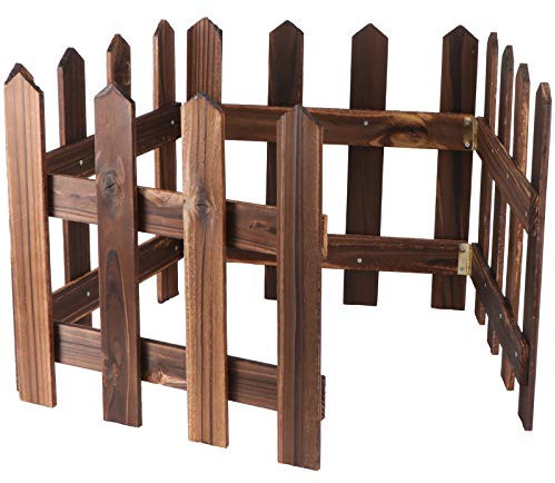 Clôture d' de Noël - 120 cm en bois - Marron foncé avec effet - Clôture d' de Noël pour enfants, pour Noël, jardin