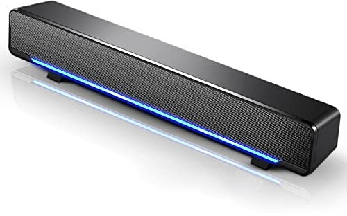 Etlephe SoundBar Mini USB Lautsprecher,3,5 mm Jack,Computer Lautsprecher für PC Computer, Laptop, Notebook, Tablet - Plug and Play, Schwarz
