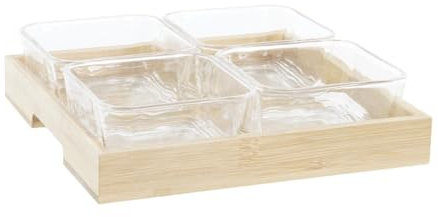 TABLA APERITIVO SET 5 CRISTAL BAMBU