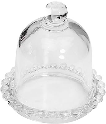 Warmhm Aromatherapy Candle Cup Cover Glass Protector Pearl Edge Dustproof Dome Small Size Suitable for Home Decoration and Candle Storage