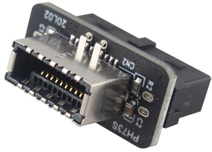 HALJIA USB 3.0 19 Pin to Type E Adapter Vertical USB 3.1 3.2 Type C Front Panel Socket Internal Header to 19 Pin converter for Motherboard Connector Riser