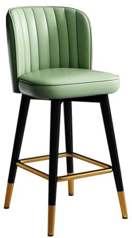 Nordic Velvet Barhocker mit 360° drehbarer Rückenlehne und Fußstütze, ergonomisches Design, 250 kg Tragkraft