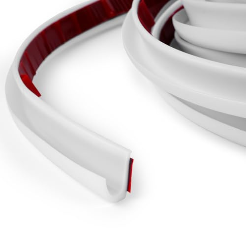 Canalón de lluvia para autocaravana 3M, Canalones PVC para Lluvia Tejado, Autoadhesiva Forma de J 5M, Canaleta Agua para Techos y Puertas de Autocaravanas, Camiones, Yates, Sumidero Exterior