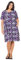 Ulla Popken Femme Grandes Tailles Robe en Jersey à Fleurs. Décolleté V et Manches Courtes. Coupe évasée Violet 54+ 840354824-54+