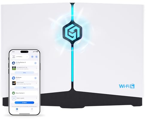 Gaming WLAN Router – als Gaming-Beschleuniger mit 3 Monaten GearUP VIP Boost – WiFi 6, Dual-Band 5GHz 2.4GHz, 2402 Mbps – für PS5 Steam Deck PC – geeignet für Deutschland mit Deutscher Anleitung