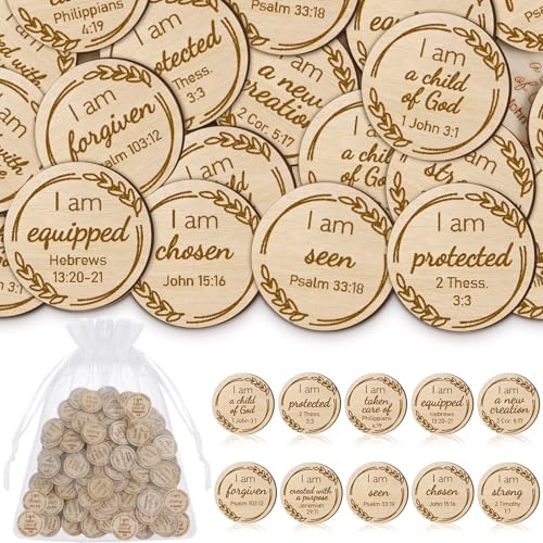 Halloscume 150 Pcs Scripture Pocket Tokens Christmas Religious Gifts Bulk