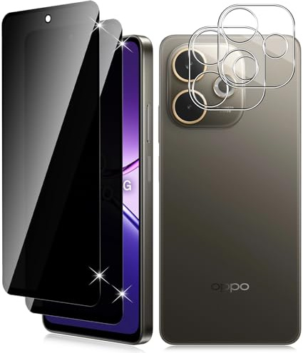 Vanrain Pellicola Privacy per OPPO A5 Pro 4G / 5G, 2+2 Pezzi Anti Spy Vetro Temperato e Fotocamera Protettiva, Protezione Schermo Durezza 9H Anti Graffio