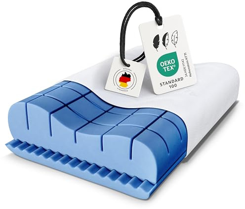 OnlyDreams - Ergonomisches Viskoschaum Nackenstützkissen | Höhenverstellbar + Härte wählbar | Aloe Vera Bezug | Kopfkissen für Rücken-, Bauch- und Seitenschläfer - Oeko-TEX - (Vital - Viskoschaum)