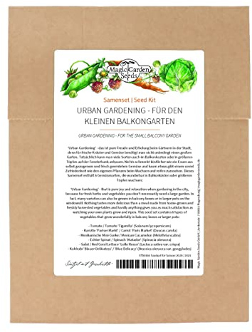 Urban trädgårdsskötsel - fröuppsättning med 5 okomplicerade grönsakssorter för den lilla balkongträdgården