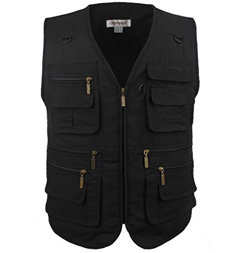 LUSI MADAM Veste de travail pour homme en popeline pour extérieur, voyages, sports, pêche avec plusieurs poches