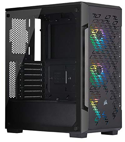 Corsair iCUE 220T RGB Airflow, Tempered Glass Mid-Tower ATX Smart Gaming Case, Black