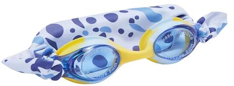 tsdjy Cool Yellow blue Tie Dye Swim Goggles，Summer Fashion Anti Fog Uv Swim Goggles with Fabric Strap,Gifts Ideas for Kids，Teens，Girl，Boy,Toddler with Headband