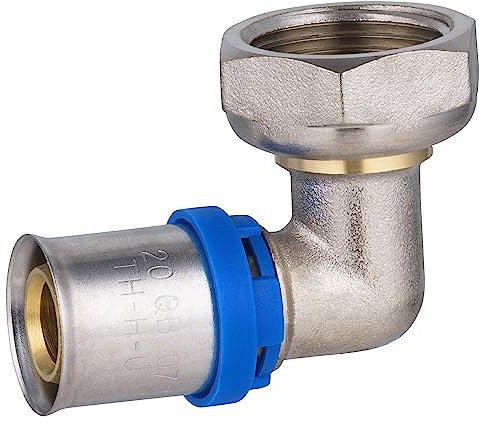 Gomito multistrato a pressare Ø20 - femmina con dado girevole 3/4 | Connessione resistente e durevole | Ideale per impianti idraulici | Facile installazione e fissaggio sicuro | QUICK PLOMBERIE