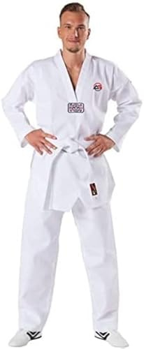 Athletics Gear - Completo Taekwondo con Cintura di | Uniforme Leggera in Misto Cotone e Poliestere, per Bambini, Uomini e Donne (4/170cm)