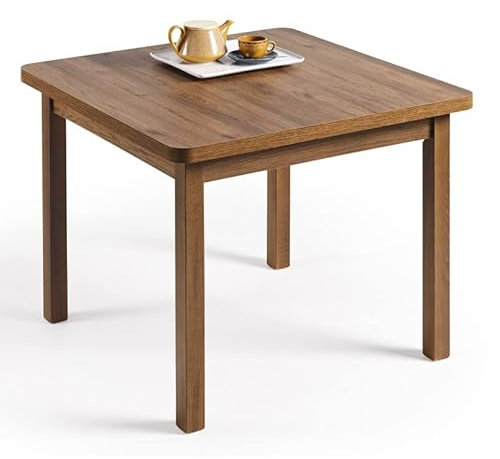 HOGAR24 ES | Mesa Cuadrada Multiusos Comedor Cocina | Dimensiones 90 x 90 cm Extensible Libro a 180 x 90 cm | Color Nogal