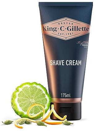 King C. Gillette Crème À Raser Originale, 175ml, Pour Un Rasage De Qualité Professionnelle