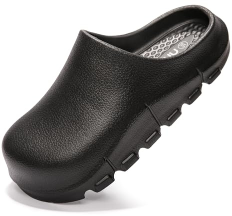Women's Arch Support EVA Garden Shoes for Women - Comfort Waterproof Slip-on Outdoor Beach Mules Sandal Ladies Classic Closed Toe Clogs (Black,US 9-10)