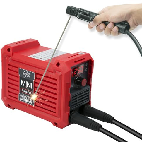 Soldador Inverter Maquina de Soldar MMA 250 Soldador Electrodo Soldadora con LCD Maquina Soldar 220/230V para acero inoxidable, acero aleado, acero al carbono, hierro fundido.