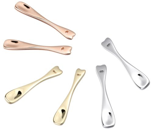 Gjinxi 6 Stück Kosmetikspatel Cremespatel Mini Makeup Spatel Löffel Edelstahl Kleine Gesichtcreme Gesichtsapplikator Beauty Scoop Hautpflegespatel für Creme Gesichtsmaske Mischen und Probenahme