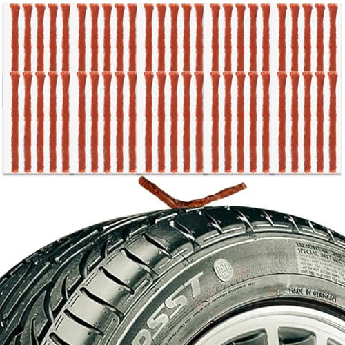 Cutiolly Reifen Reparaturset,50pcs Reifendichtmittel,Auto Reifen Reparatur Kit,Reifenreparaturset,Reifenreparatur Streifen,Tubeless Reifen Reparatur Kit,Reifenreparaturset,für Auto Motorrad,Braun