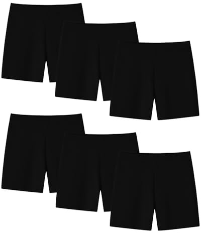 Charmi Shorts Pantaloncini Leggings Corti Estivi Cotone Bambina 6 Pack Nero 7-8 Anni (Dimensione del Produttore 170)