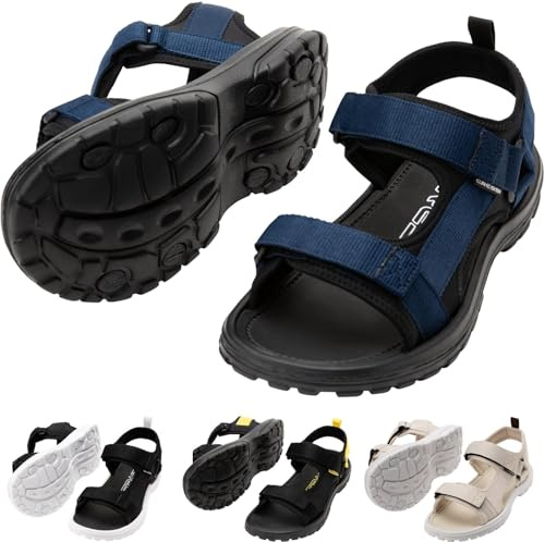 Cressi Pete Sandal Black/Blue Navy 38 - Sandalo Unisex Ideale per Le Giornate Estive in Spiaggia, Progettato per Comfort e Praticità in Ambienti Acquatici, Nero/Blu Navy, 38