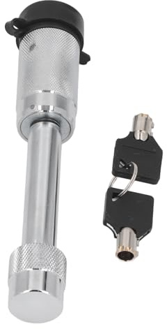 TOPINCN Premium Släpvagnslås med Nycklar Hållbar 5/8 Stift för Säker Bogsering i Klass III IV 2 i 2-1/2 in Mottagare (TYTCS75C (silver))